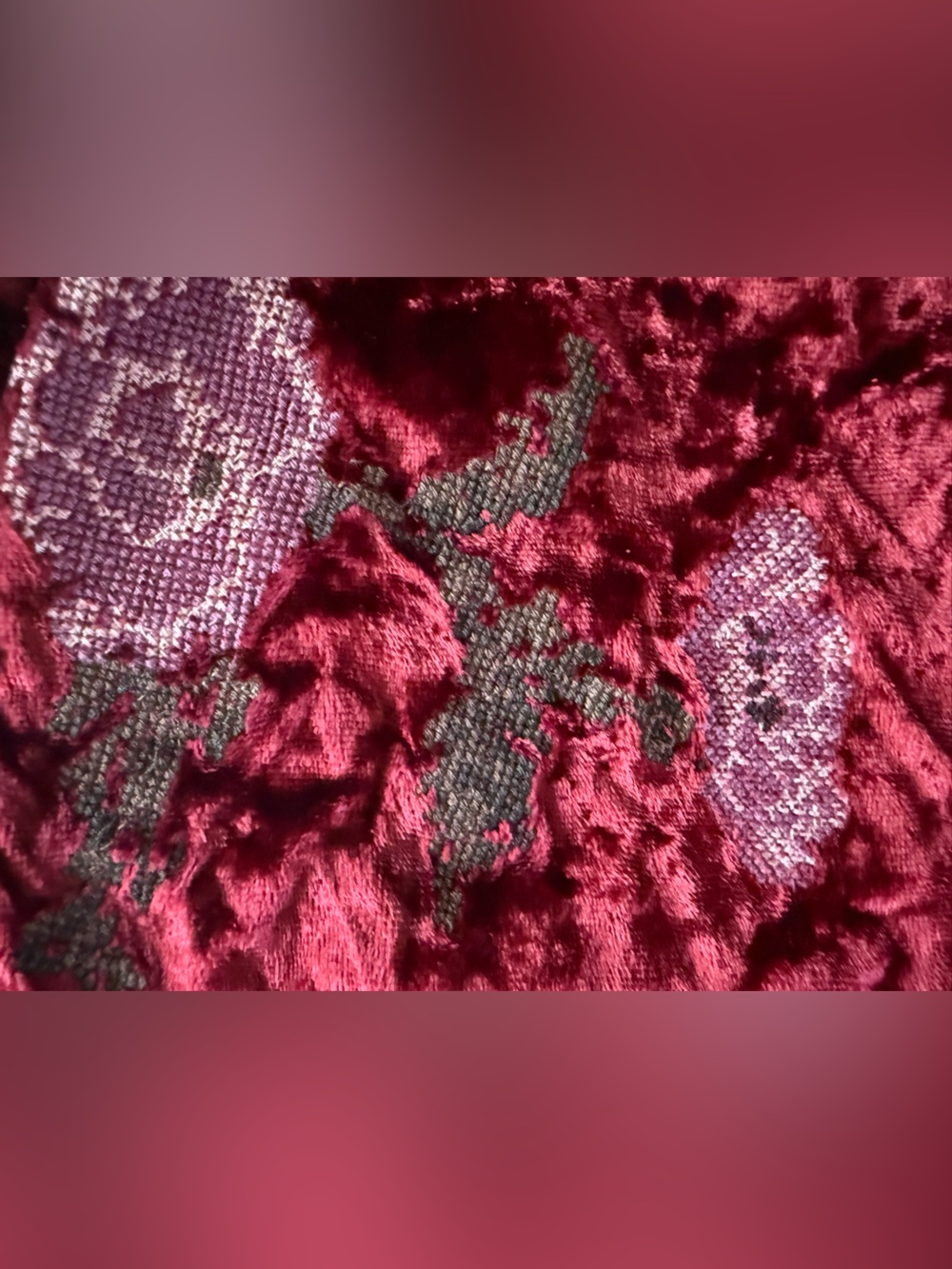 Kimchi Blue Red Velvet Floral Bustier Camisole - Picture 4 of 6